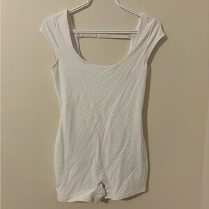 Garage White Scoop Neck Romper